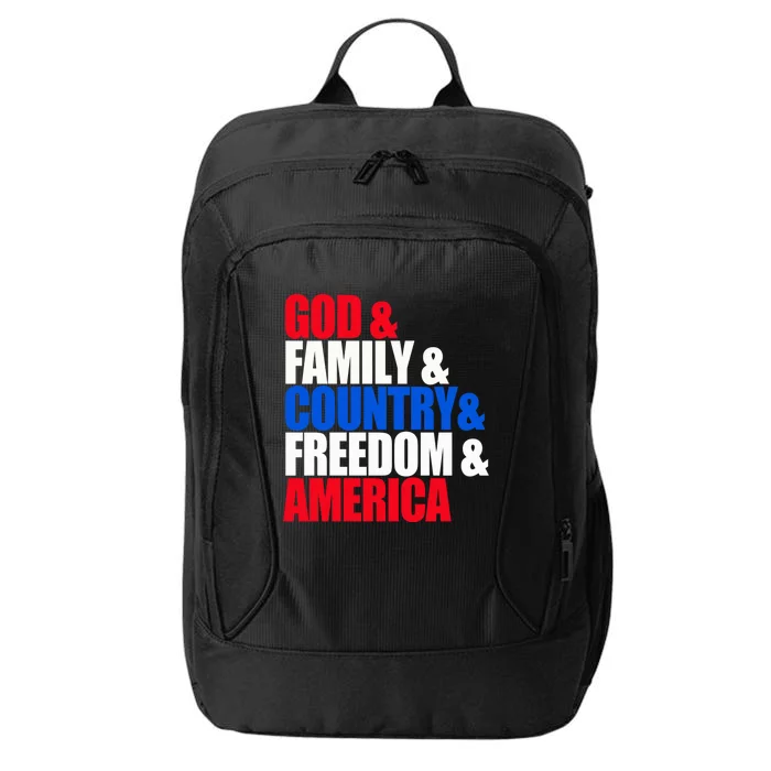 God Family Country Freedom Patriotic Holiday Great Gift City Backpack