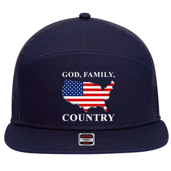 God Family Country US Flag Jesus Christ Holy Bible Prayer 7 Panel Mesh Trucker Snapback Hat