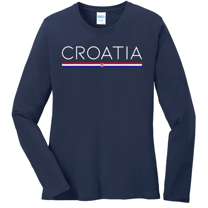 Gift For Croatian Croatia Gift Croatia Flag Croatia Ladies Long Sleeve Shirt