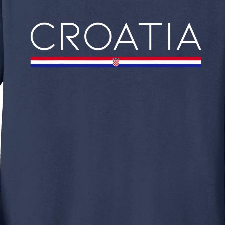 Gift For Croatian Croatia Gift Croatia Flag Croatia Kids Long Sleeve Shirt