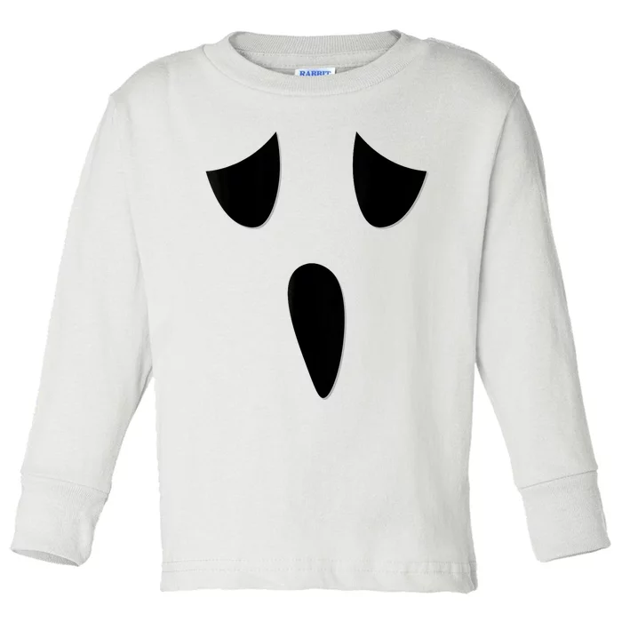 Ghost Face Costume Funny Kids Halloween Outfit Ghoul Face Toddler Long Sleeve Shirt