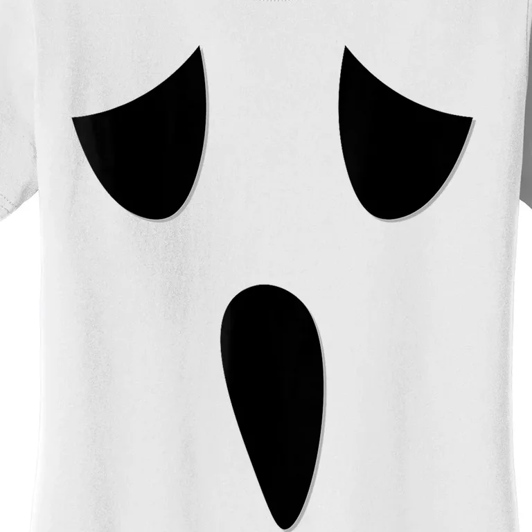 Ghost Face Costume Funny Kids Halloween Outfit Ghoul Face Women's T-Shirt