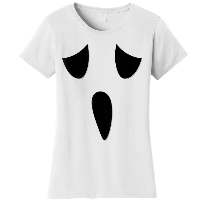 Ghost Face Costume Funny Kids Halloween Outfit Ghoul Face Women's T-Shirt