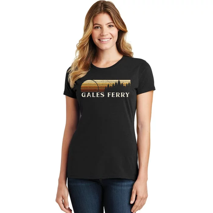 Gales Ferry Ct Vintage Evergreen Sunset Eighties Retro Women's T-Shirt