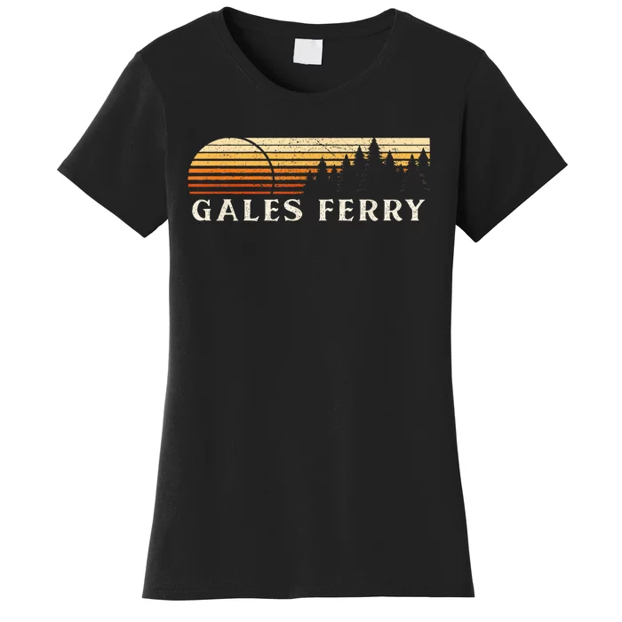 Gales Ferry Ct Vintage Evergreen Sunset Eighties Retro Women's T-Shirt