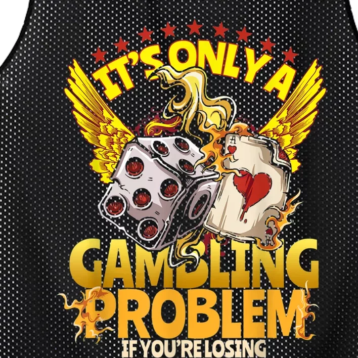 Gambler Funny Casino Gambling Poker Player Mesh Reversible Basketball Jersey Tank