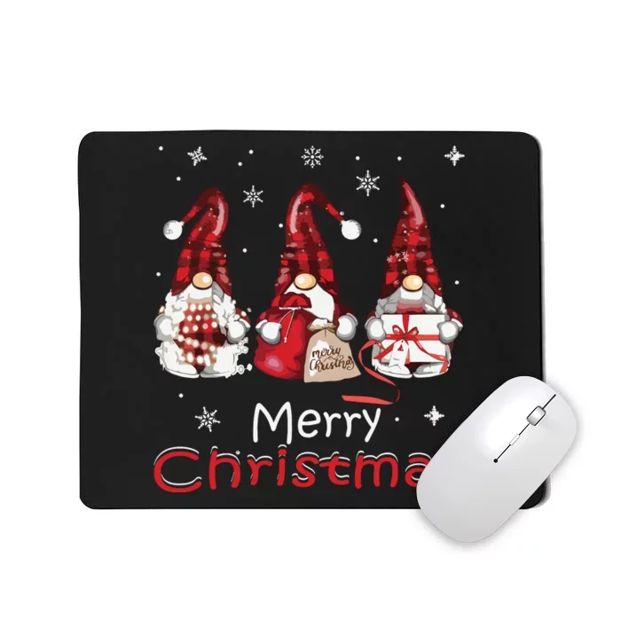 Gnome Family Christmas Shirts For Women Buffalo Plaid Mousepad