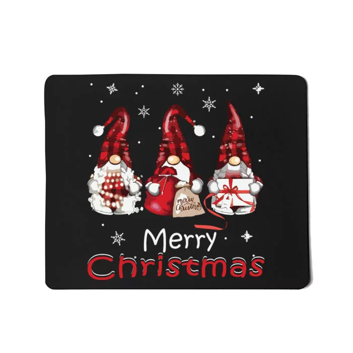 Gnome Family Christmas Shirts For Women Buffalo Plaid Mousepad