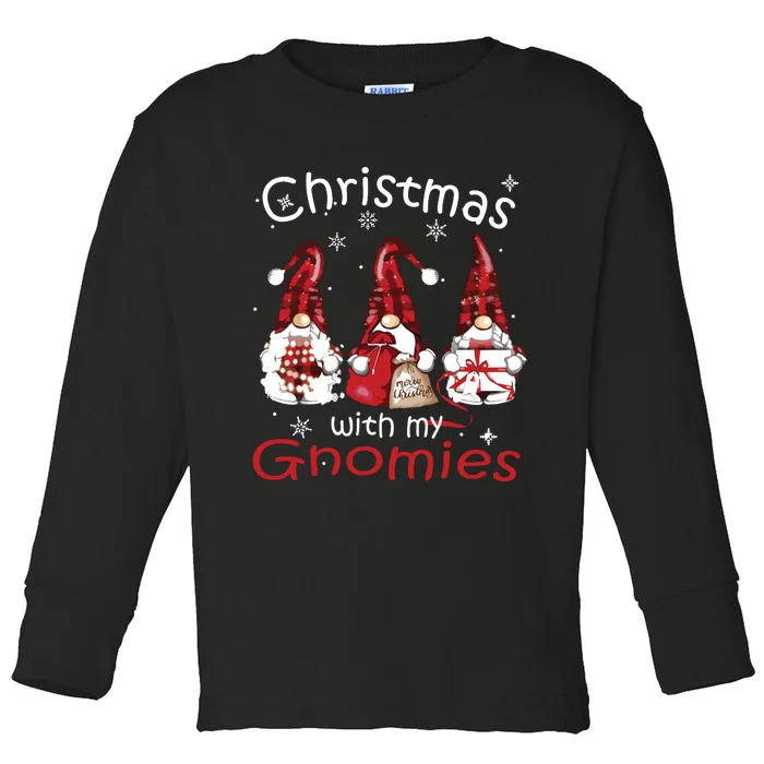 Gnome Family Christmas Shirts For Women Buffalo Plaid Toddler Long Sleeve Shirt