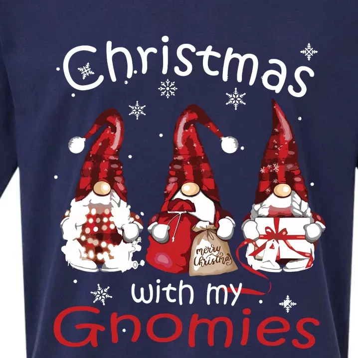 Gnome Family Christmas Shirts For Women Buffalo Plaid Sueded Cloud Jersey T-Shirt