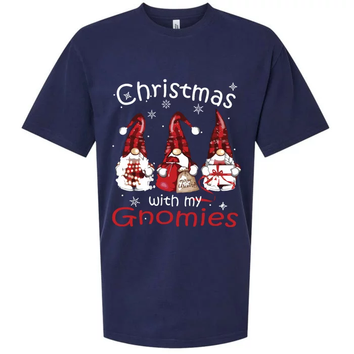 Gnome Family Christmas Shirts For Women Buffalo Plaid Sueded Cloud Jersey T-Shirt