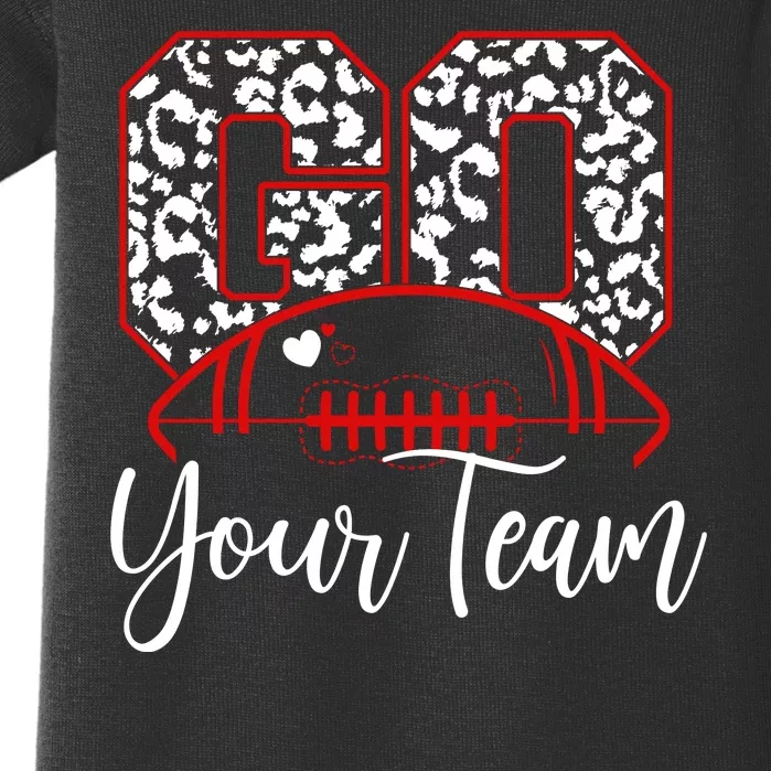 Go Football Custom Team Name Personalized Fan Baby Bodysuit