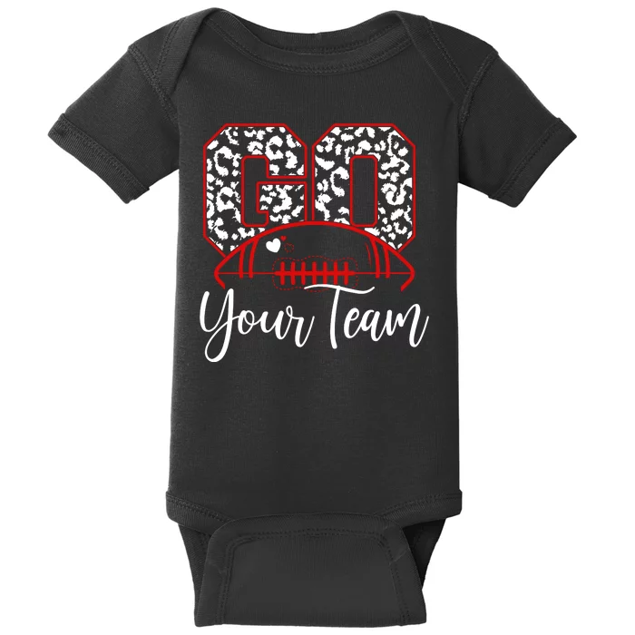 Go Football Custom Team Name Personalized Fan Baby Bodysuit