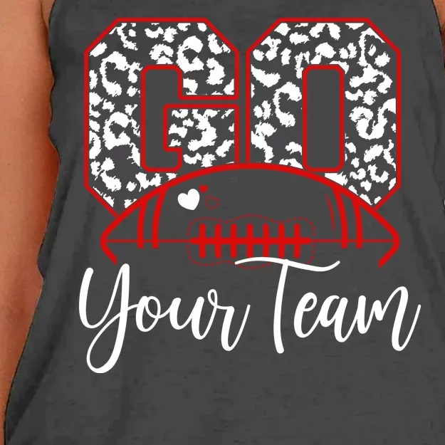 Go Football Custom Team Name Personalized Fan Women's Knotted Racerback Tank