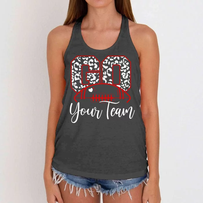 Go Football Custom Team Name Personalized Fan Women's Knotted Racerback Tank