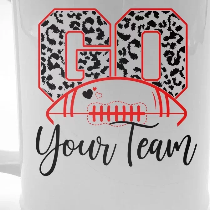 Go Football Custom Team Name Personalized Fan Front & Back Beer Stein