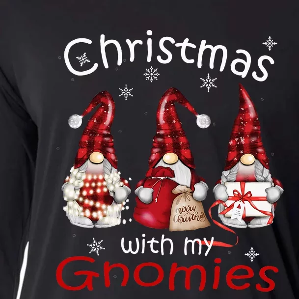 Gnome Family Christmas Buffalo Plaid Cooling Performance Long Sleeve Crew