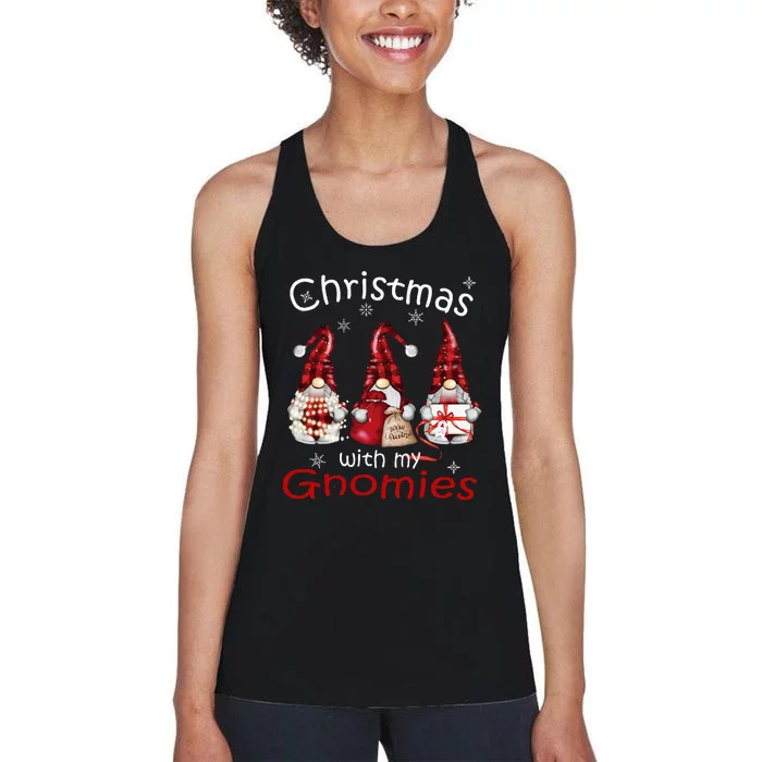 Gnome Family Christmas Buffalo Plaid Women's Racerback Tank