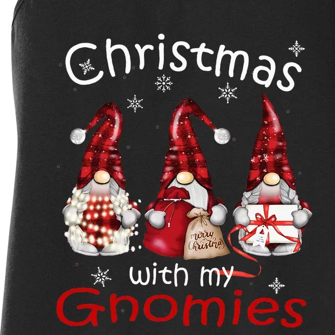 Gnome Family Christmas Buffalo Plaid Women's Racerback Tank