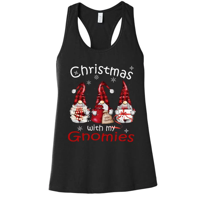 Gnome Family Christmas Buffalo Plaid Women's Racerback Tank