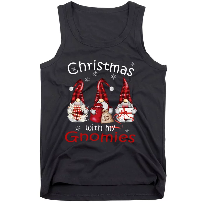 Gnome Family Christmas Buffalo Plaid Tank Top