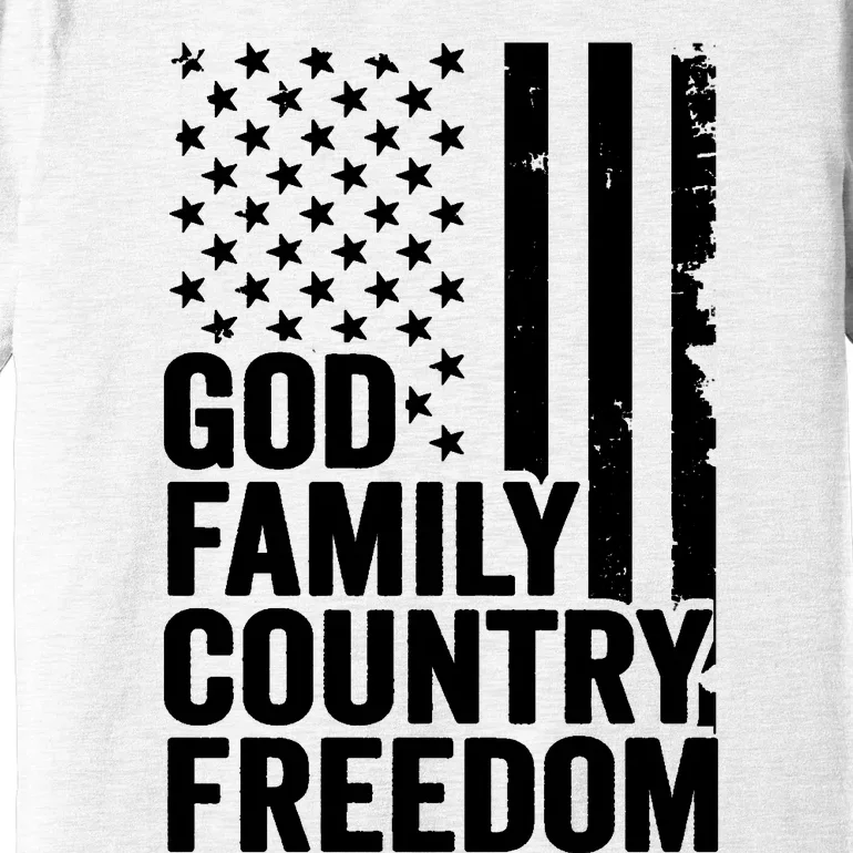 God Family Country Freedom Patriotic Christian USA Flag Long Premium T-Shirt