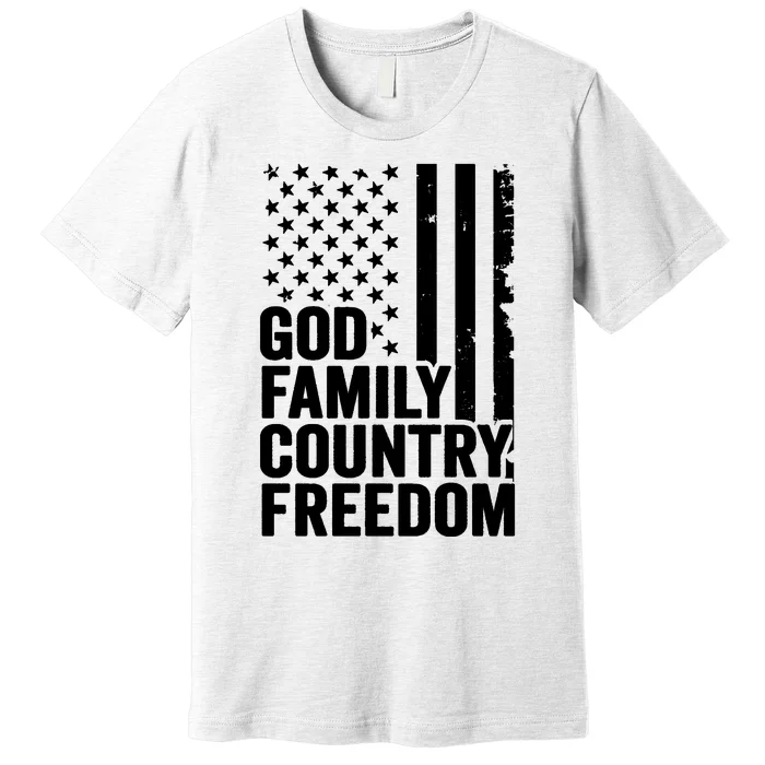 God Family Country Freedom Patriotic Christian USA Flag Long Premium T-Shirt