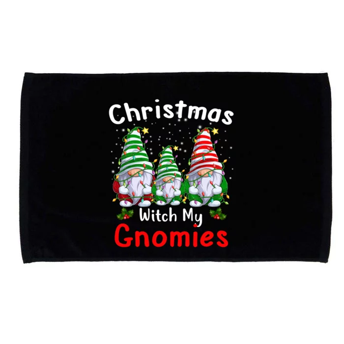 Gnome Family Christmas Funny Christmas With My Gnomies Gift Microfiber Hand Towel