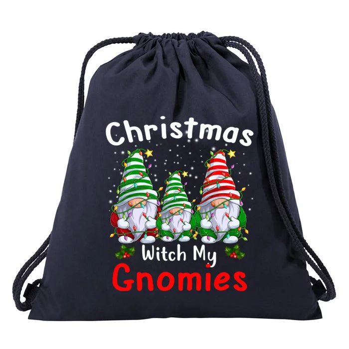 Gnome Family Christmas Funny Christmas With My Gnomies Gift Drawstring Bag