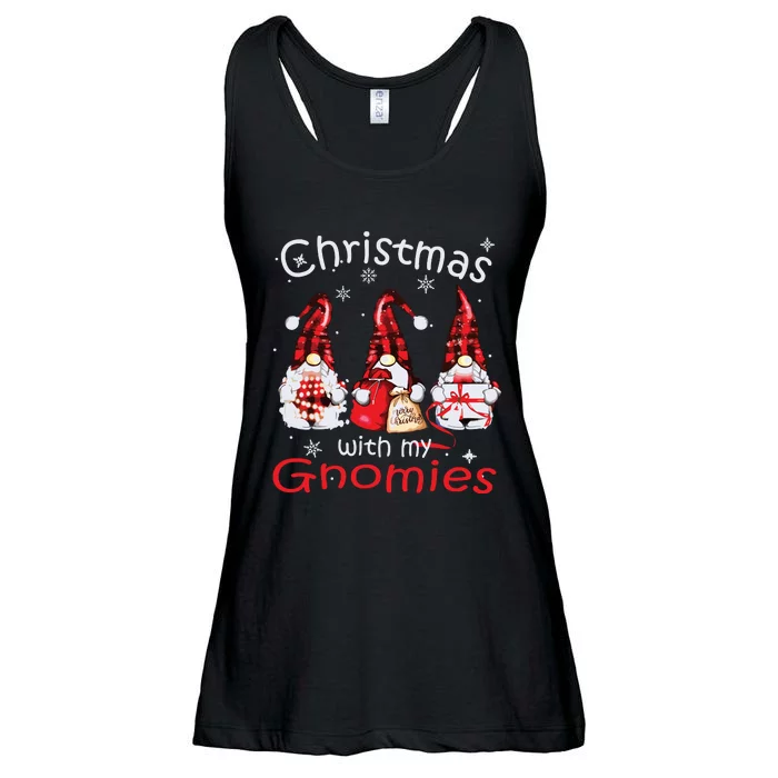 Gnome Family Christmas Shirts For Women Buffalo Plaid Ladies Essential Flowy Tank