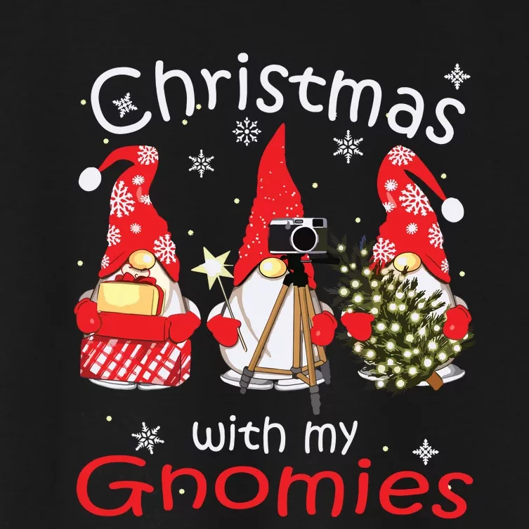 Gnome Family Christmas Gnomies Xmas Women's Crop Top Tee