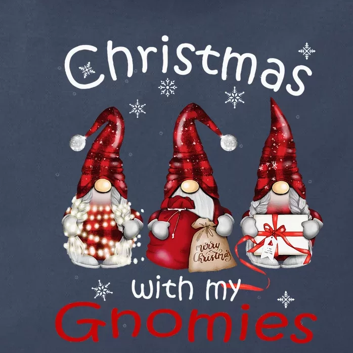 Gnome Family Christmas For Buffalo Plaid Zip Tote Bag