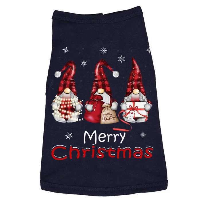 Gnome Family Christmas For Buffalo Plaid Doggie Tank