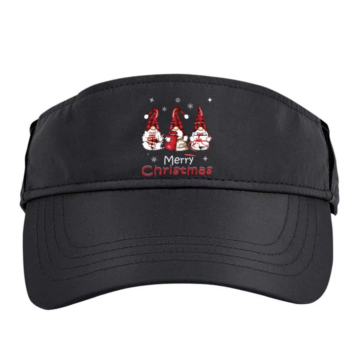 Gnome Family Christmas Shirts For Women Buffalo Plaid Adult Drive Performance Visor