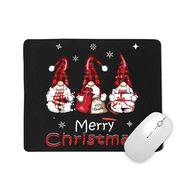 Gnome Family Christmas Shirts For Women Buffalo Plaid Mousepad