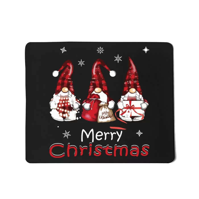 Gnome Family Christmas Shirts For Women Buffalo Plaid Mousepad