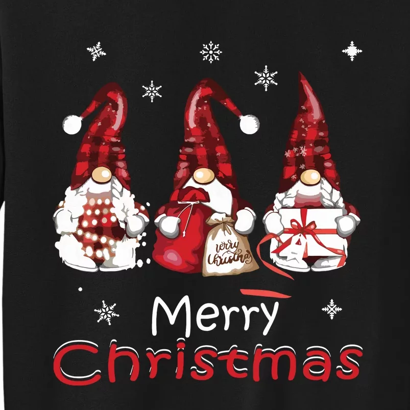 Gnome Family Christmas Shirts For Women Buffalo Plaid Tall Sweatshirt