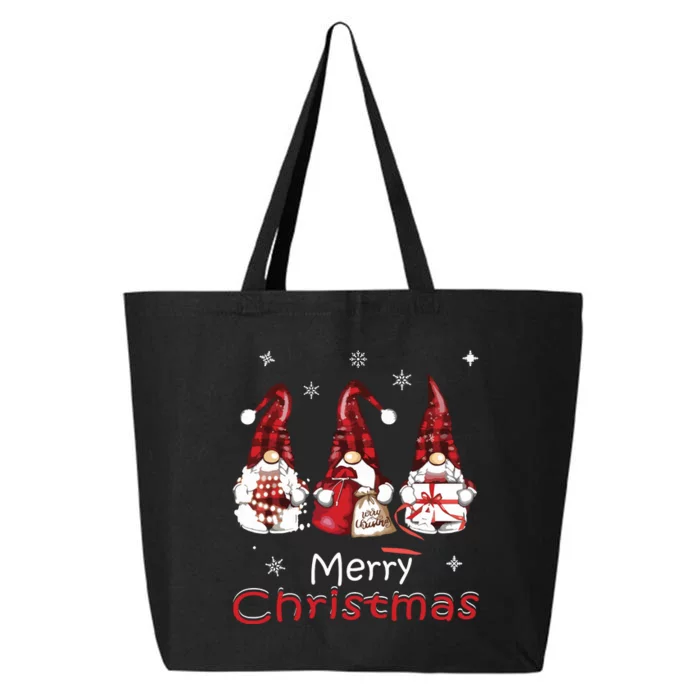 Gnome Family Christmas Shirts For Women Buffalo Plaid 25L Jumbo Tote