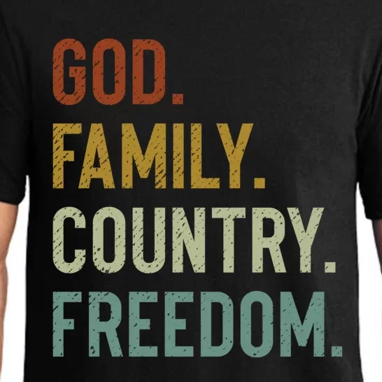 God Family Country Freedom Retro Patriotic Christian Values Cool Gift Pajama Set