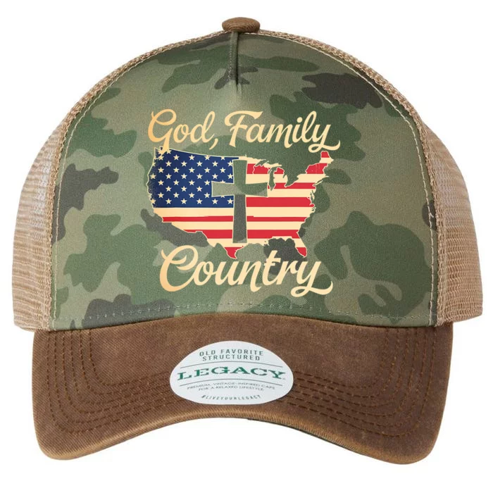 God Family Country Faith Cross Usa Patriotic Legacy Tie Dye Trucker Hat