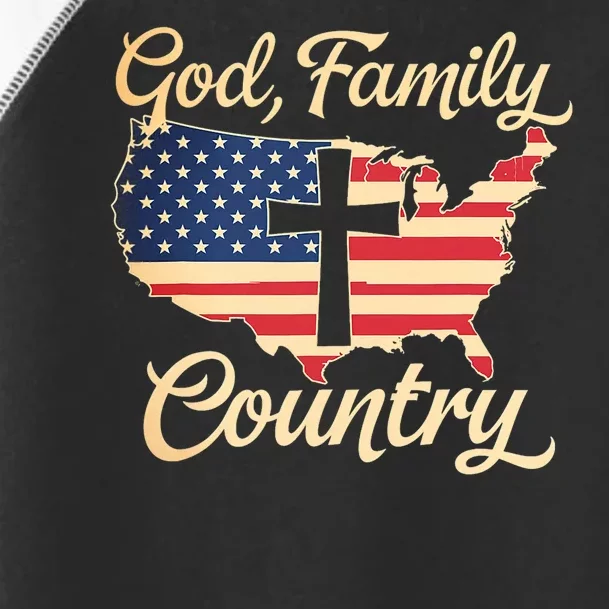 God Family Country Faith Cross Usa Patriotic Toddler Fine Jersey T-Shirt