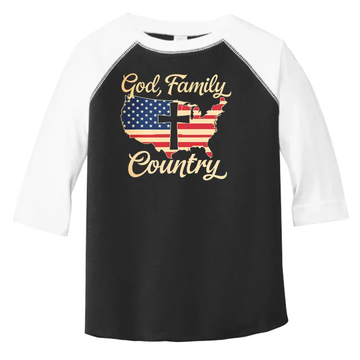 God Family Country Faith Cross Usa Patriotic Toddler Fine Jersey T-Shirt