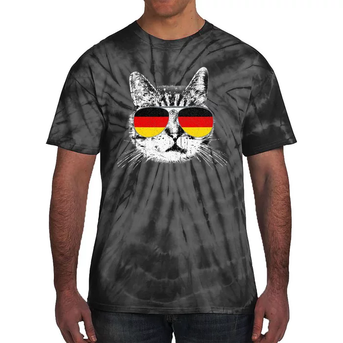 German Flag Cat Heritage Pride Germany Oktoberfest Tie-Dye T-Shirt