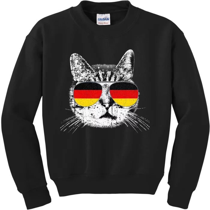 German Flag Cat Heritage Pride Germany Oktoberfest Kids Sweatshirt