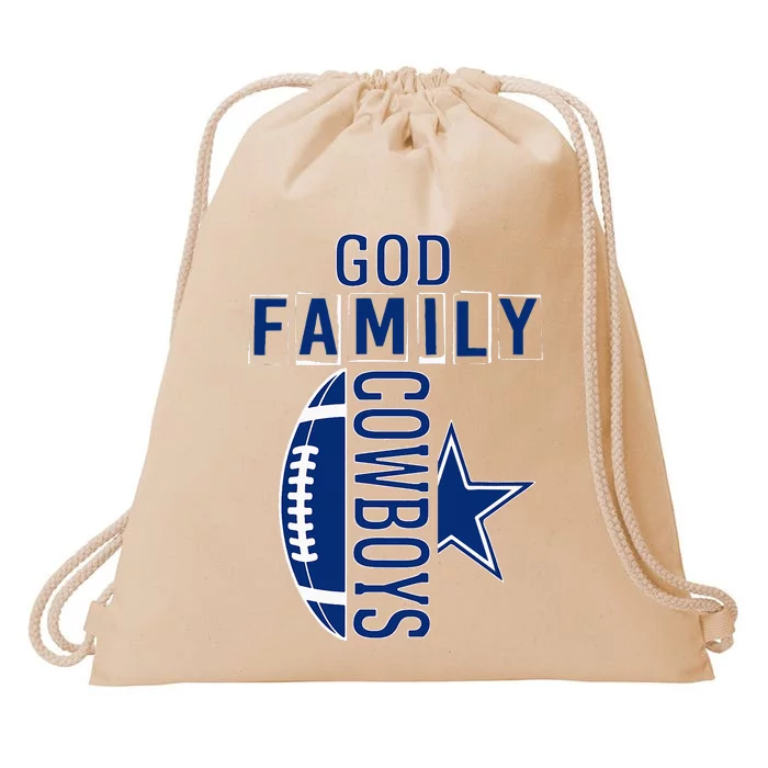 God Family Cowboys FatherS Day Drawstring Bag