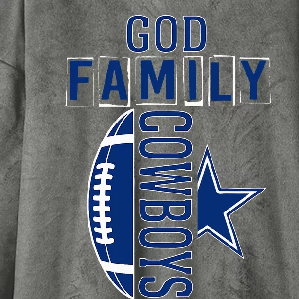 God Family Cowboys FatherS Day Hooded Wearable Blanket