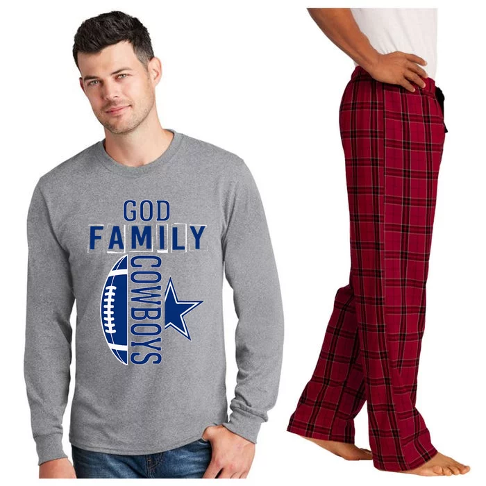 God Family Cowboys FatherS Day Long Sleeve Pajama Set