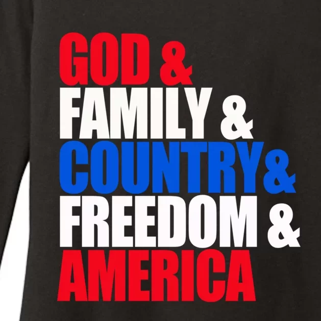 God Family Country Freedom Patriotic Holiday Gift Womens CVC Long Sleeve Shirt