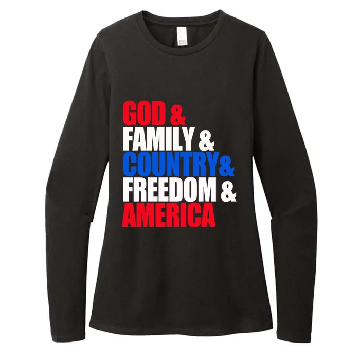 God Family Country Freedom Patriotic Holiday Gift Womens CVC Long Sleeve Shirt