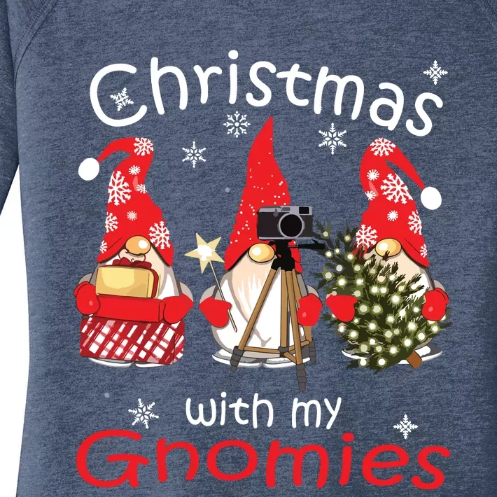 Gnome Family Christmas Shirts For Women Gnomies Xmas Women's Perfect Tri Tunic Long Sleeve Shirt